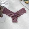 Fengyun 2025 Liguero Sexy Maduro Encaje Lazo Recorte Transparente Amigable con la Piel Cintura Baja Sin Costuras Tanga para Mujer