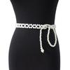 Estilo Coreano Nuevo Cinturón Tejido a Mano para Mujer Casual Decorativo Cintura Elástico Elástico Perla Cadena Delgada para Cintura con Falda Listo para la Venta