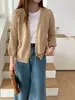 Suéter cárdigan de punto de punto de cruz Holgado Casual Perezoso Sensación de Alta Gama Color Sólido Cuello en V Ropa exterior para mujer Delgado Moda de Primavera y Otoño