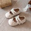Zapatos de piel para niña estilo coreano 2026 primavera y otoño nuevo modelo Mary Jane lazo ballet suela blanda correa mágica zapatos de princesa