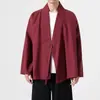 Nuevo Cardigan de Estilo Chino para Hombre con Solapa Cruzada y Atar Ropa Suelta Zen para Ceremonia del Té Ropa de Ermitaño Estilo Chino Hanfu Mejorado Ropa de Abrigo