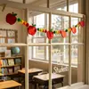 Exclusivo para vendas transfronteiriças: Decoração de sala de aula para volta às aulas com pompons de feltro em formato de maçã, bandeiras para sessões de fotos infantis
