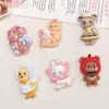Accesorios de Resina DIY de Dibujos Animados, Clips para el Cabello de Pegamento de Crema de Animales para Muñecas, Hebillas para Zapatos de Fundas de Teléfono, Colgantes para Llaveros