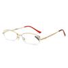 Novedad Metal Media Montura Anti-Luz Azul Gafas para Presbicia Hechas Sencillamente Gafas para Presbicia Reductoras de Edad Espejo de Lectura de Moda Ultraligero para Personas Mayores