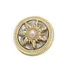Botones de Perla Incrustados con Diamantes Plateados, Botones Metálicos Huecos con Forma de Sol, Botones Decorativos de Alta Gama para Abrigos y Trajes