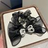 Bow Mesh Pearl Intestino Grande Hair Ring Estilo Coreano Sweet Pony Tail Hair Rope Fresh Style All-match Acessórios de cabelo de couro tendão para as mulheres