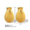 Temperamento Versátil Lujo Accesible Textura Aretes para Mujer Colección Nuevo Diseño Nicho Estilo Océano Acero Titanio Forma Abanico Aretes Retro