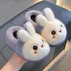 Pantuflas de Algodón para Niños Invierno Niños Niñas Cálidas Felpa Adicional Piel de Conejo Hogar Padre-Hijo Lindos Pequeños Bebé Zapatos de Algodón