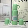 Nova Caneca Térmica de Uma Xícara com Três Tampas Cor Macaron Conjunto Caixa de Presente Copo de Água Copo para Presente de Negócios Copo Reto Transfronteiriço