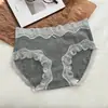 Ropa interior nueva de algodón puro con encaje francés antibacteriano 10A para mujer, color liso, cómoda y respetuosa con la piel, bragas de algodón puro con ribete de encaje.