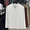 Transmisión en Vivo de Camiseta de Manga Larga con Cuello Alto y Media Cremallera para Hombre Transfronteriza 2026 Nuevo Estilo Otoño e Invierno Sudadera Casual Versátil para Hombres Jóvenes y de Mediana Edad