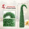 Nuevo producto transfronterizo: Árbol de milenrama verde navideño con bordes blancos, de pelo largo, cabeza inclinada, adorno decorativo plegable para fiesta navideña