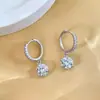 Brincos clássicos de prata de lei 925 cravejados com diamantes, seis garras, nova versão coreana 2026, brincos de nicho de luxo leve de alta qualidade para mulheres