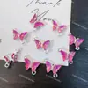 Celebridade da Internet Super Brilhante Cristal Incrustado Diamante Borboleta Dupla Zircônia Pingente DIY Pulseira Colar Brinco Acessórios Zircônia
