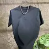 Camisa Masculina de Cor Sólida com Manga Curta e Estampa de Aço, Moda Verão Leve Luxo Tendência Marca Masculina Top Pesado Slim Fit