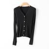 Cárdigan de punto con cuello en V, 16 g, lana de seda tipo nube, 48 puntos, marca alemana Stoll, para mujer, protección solar, camisa para aire acondicionado, novedad de principios de primavera