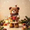 Adornos de mesa de madera de dibujos animados retro transfronterizos de Navidad, pingüino, oso, muñeco de nieve, decoraciones de mesa para sala de estar festiva