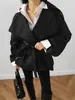 Europa Transfronteriza Otoño/Invierno 2026 Nueva Chaqueta Cortavientos Elegante Americana Streetwear para Mujer con Solapa Grande y Cinturón Adelgazante