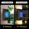 Lámpara de Pared Luminosa Solar 6LED Arriba y Abajo Lavador de Pared de Patio Panel Solar Lámpara de Jardín Exterior Luz de Ambiente para Valla