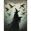Pintura sin marco de Bruja Murciélago Casa Embrujada de Halloween Transfronteriza Pintura Decorativa para Sala de Estar Mural Más Vendido en Amazon Directo del Fabricante