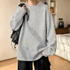 Camada base outonal da moda com estampa de zebra, roupa íntima retro de corte solto estilo americano, camiseta de manga longa para homens, gola redonda de peso pesado