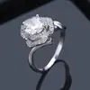 Anel Feminino de Cobre com Zircônia Multicor, Anel Doce Princesa em Forma de Rosa Quente Vendido Transfronteiriço, Venda Direta do Fabricante