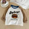 Camiseta de Manga Comprida Infantil Primavera & Outono Meninos Desenho Bordado Algodão t Bebê Crianças Estilo Crianças Camisa Base Roupa Infantil Transfronteiriça Tendência