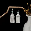 [Selección Premium] Pendientes Estilo Étnico de Minorías Vintage con Plata de Minorías Étnicas, Pendientes Largos Colgantes Florales Estilo Bohemio Único