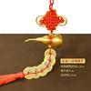 Pingente de Cabaça de Cobre com Nó Chinês Auspicioso para Decoração de Porta, Cabacinha Oca para Boa Sorte e Prosperidade, Ornamento de Porta de Quarto