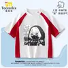 Delta Action Weilong Lobo Vermelho Roupas Infantis Patchwork Manga Curta Shorts Verão Camiseta para Meninos Conjunto Esportivo 2 Peças