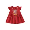 Vestido para Niña de Un Año, Vestido de Verano para Niña, Vestido Rojo Festivo de Princesa, Vestido para Fiesta de Cumpleaños de Niña de Un Año