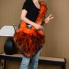 Chica Popular Sale a la Calle con Nueva Bolsa de Peluche de Amor Europea y Americana Imitación Piel de Mapache Felpa Gran Capacidad Bolso Cruzado Bolso de Hombro
