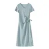 Vestido Longo Elegante Plus Size Estilo Resort com Tiras Verão 2026 Novo Cor Sólida Emagrecedor com Fenda 234403