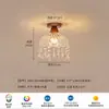 Luminária de Teto para Corredor Aisle Digya Estilo Medieval Moderno Simples Cor Creme Vidro Nogueira Luminária de Entrada Entrada