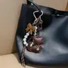 Llavero de Dibujos Animados para Mujer Lindo Estilo Influencer Ins Gato de la Suerte Colgante para Llave de Coche Bolsa