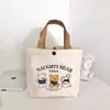 Bolsa de Lienzo de los Tres Ositos Bolsa Portátil para el Trabajo y el Almuerzo Bolso de Mano Bolsa de Lienzo Bolsa de Regalo Suministro Directo Oficial