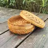 Cesta Caja de Regalo de Té Tejida de Bambú, Productos de Bambú Hechos a Mano, Empaque Redondo para Té, Caja Vacía para Empaque de Regalo Zongzi del Festival del Bote del Dragón