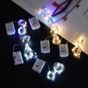 Cadena de luces LED con ajuste de color, cadena de luces pequeña, caja blanca pequeña, caja cuadrada pequeña, cadena de luces LED