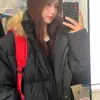 Jaqueta de Algodão com Capuz e Gola Grande de Pelo para Homens e Mulheres, Inverno 2025, Quente, Solta, Casual, Jaqueta Pão Estilo Retro Americano