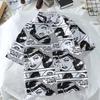 Coreia do Sul Vintage Folhas Abacaxi Floral Casal Camisa de manga curta Verão All-match Unisex Praia Seaside Camisa