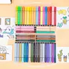 Plumones de acuarela lavables Deli 70724 para garabateo y dibujo infantil, plumones de arte coloridos para estudiantes de preescolar y primaria