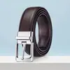 Cinturón de Cuero Genuino para Hombre, Moderno, Sencillo y Versátil, con Hebilla Giratoria de Pin de Alta Gama, Cinturón de Piel de Vaca de 3.5 cm para Hombre, Estilo Coreano