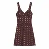 Venta al por mayor de Ropa para Mujer Transfronteriza 2026 Nuevo Vestido Mini de Tirantes con Volantes Retro Francés de Lunares Sexy con Cuello en V