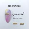 Acessórios de Nail Art Japoneses Acessórios Pequenos Simples Ouro Real Galvanizado Olho de Cavalo Gravata Borboleta Laço Folha Decoração para Unhas
