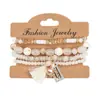 Pulseiras Bohemianas em Múltiplas Camadas, Quatro Pacotes, Pulseiras Coloridas com Pingente de Cristal e Franja, Joias de Moda Transfronteiriças Atacado
