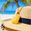 Colar com Pingente de Paz e Segurança em Formato de Pão, Item de Moda Popular para Transmissão ao Vivo, Corrente de Suéter de Jade Simples e Elegante Pingente Atacado