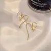 Novos Brincos de Prata com Design Frontal e Traseiro Estilo Chinês com Coração Cravejado de Diamantes, Brincos Coração Luxuosos Modernos e Elegantes para Mulheres