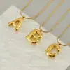 Venta Caliente Transfronteriza 26 Collares en Inglés A-Z Letra Gruesa Cadena de Serpiente Redonda Chapado en Cobre Oro de 18K Colgante de Letra Burbuja para Mujer