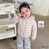 Ropa infantil Vimood, chaqueta acolchada de plumón para niñas, ropa exterior de invierno, ligera, con capucha, 90% plumón, ropa para bebé niña