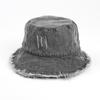 Sombrero para Mujer de Verano Retro Lavado de Mezclilla Sombrero de Pescador Estilo Japonés Estilo Borde Crudo Desgastado Sombrero Cubeta Protector Solar Estilo Coreano Sombrero de Ala Ancha